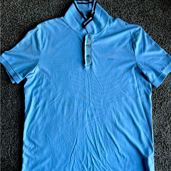 Hugo Boss Polo Shirt. Baby Blue with a hint of mint green. Size 2XL. - Picture 1 of 2